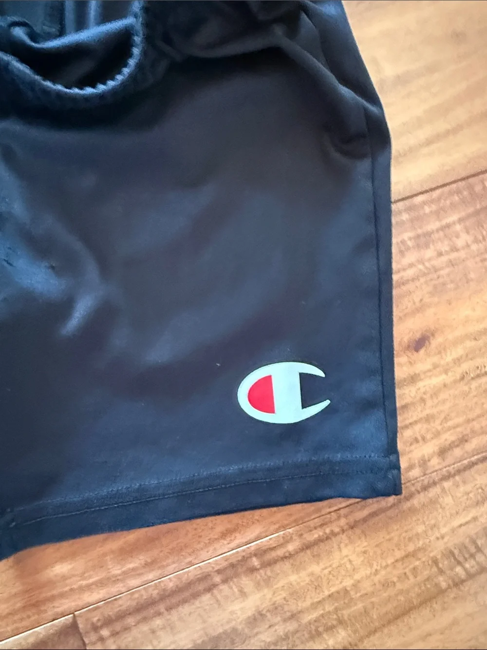 Champion Kids Black Shorts with Logo Patch